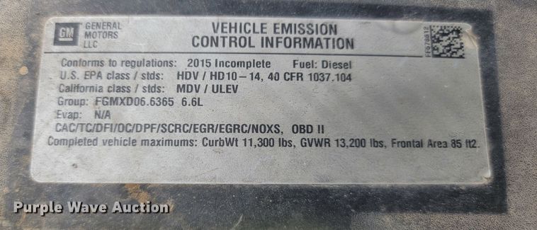 image for item JW9626 2015 Chevrolet Silverado 3500HD  flatbed pickup truck