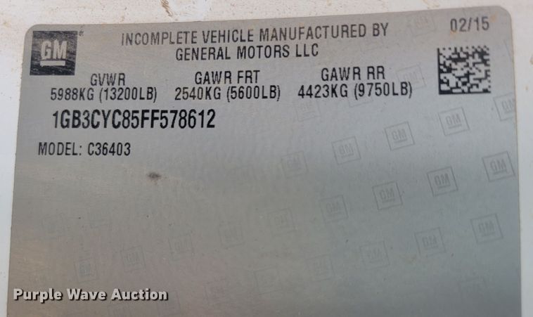 image for item JW9626 2015 Chevrolet Silverado 3500HD  flatbed pickup truck