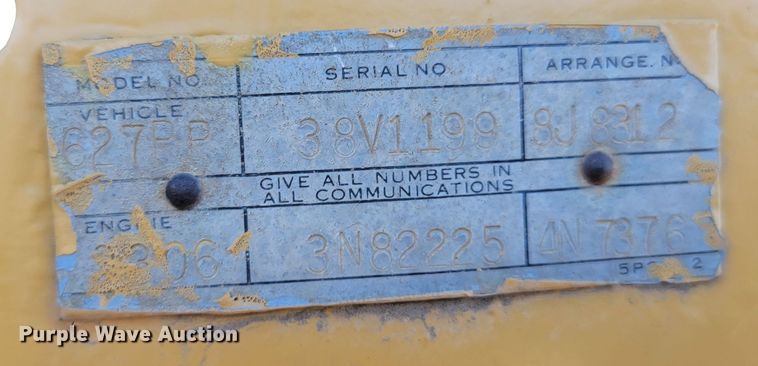 image for item JW9649 1979 Caterpillar 627B  conventional scraper