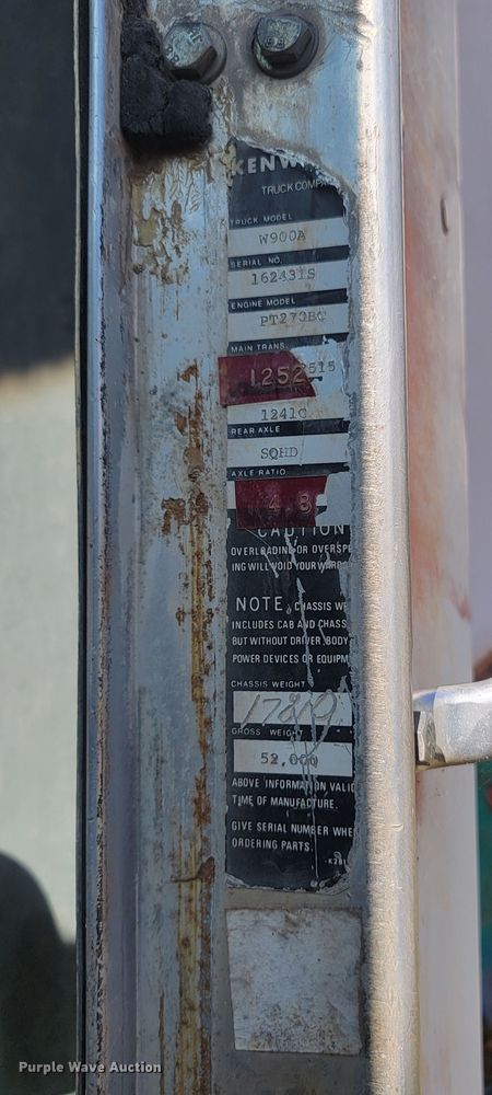 image for item JW9652 1978 Kenworth W900A  water truck