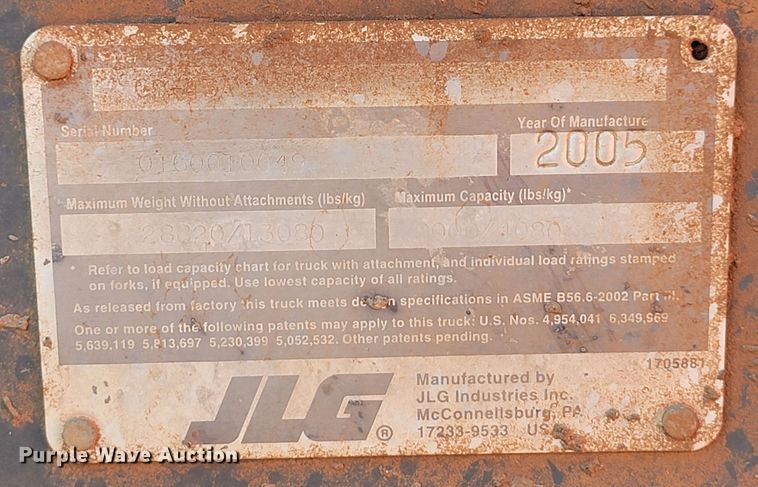 image for item JW9656 2005 JLG G9-43A  telehandler