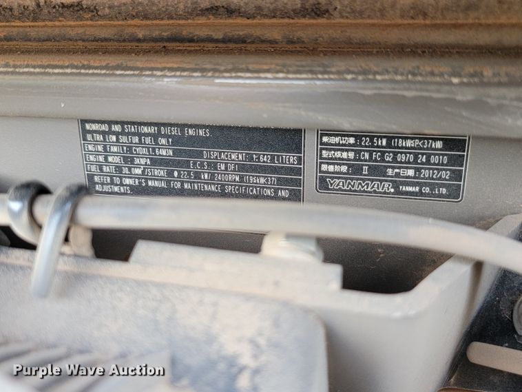 image for item JW9660 2012 Case CX36B ZTS  mini excavator