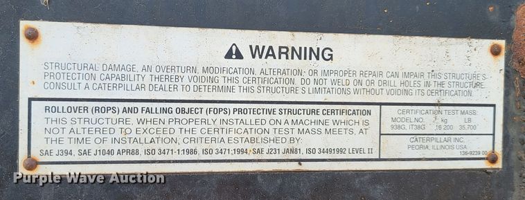 image for item JW9663 1998 Caterpillar 938G  wheel loader