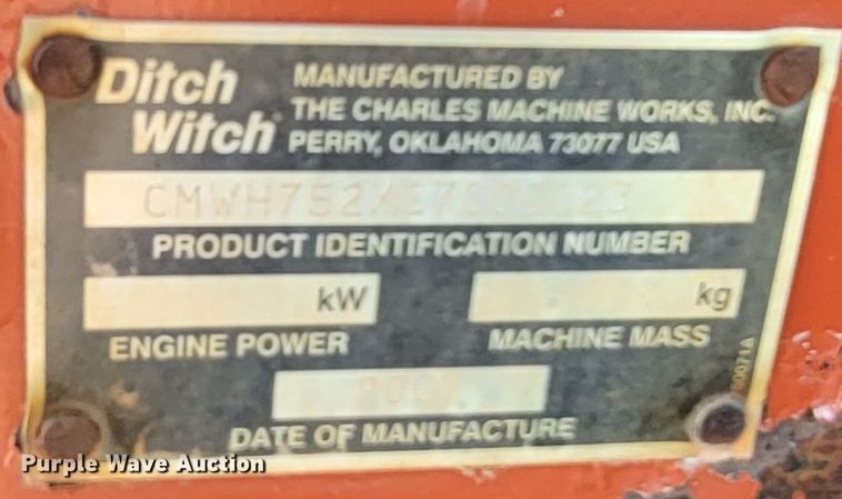 image for item JW9670 2007 Ditch Witch RT75  trencher