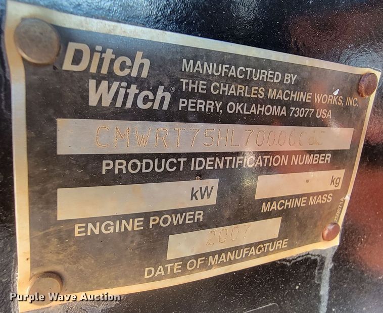 image for item JW9670 2007 Ditch Witch RT75  trencher