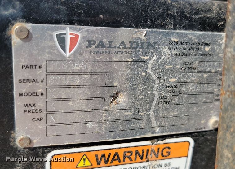 image for item JW9674 2021 Paladin  42" L compact utility loader forks