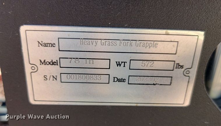 image for item JW9688 78" W skid steer grapple bucket