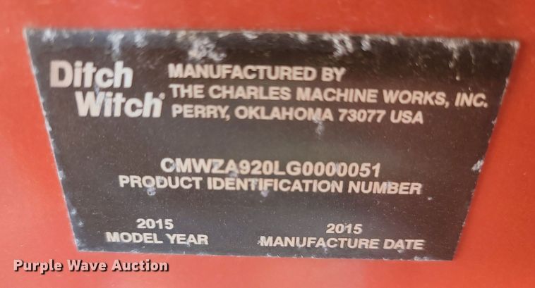 image for item JW9689 2015 Ditch Witch A920  backhoe