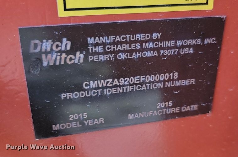 image for item JW9690 2015 Ditch Witch A920  backhoe
