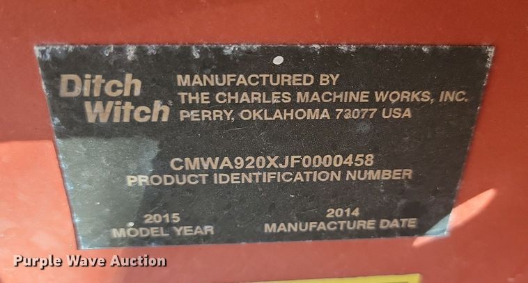 image for item JW9691 2015 Ditch Witch A920  backhoe