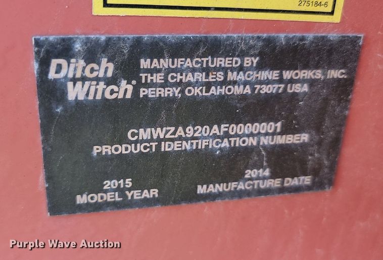 image for item JW9692 2015 Ditch Witch A920  backhoe
