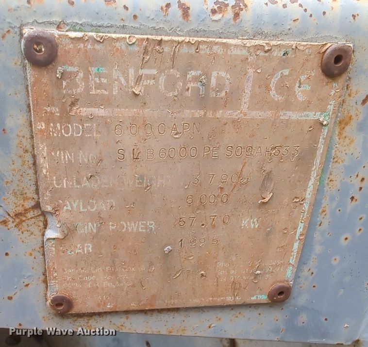 image for item KB9367 1995 Benford Terex 6000APN concrete buggy