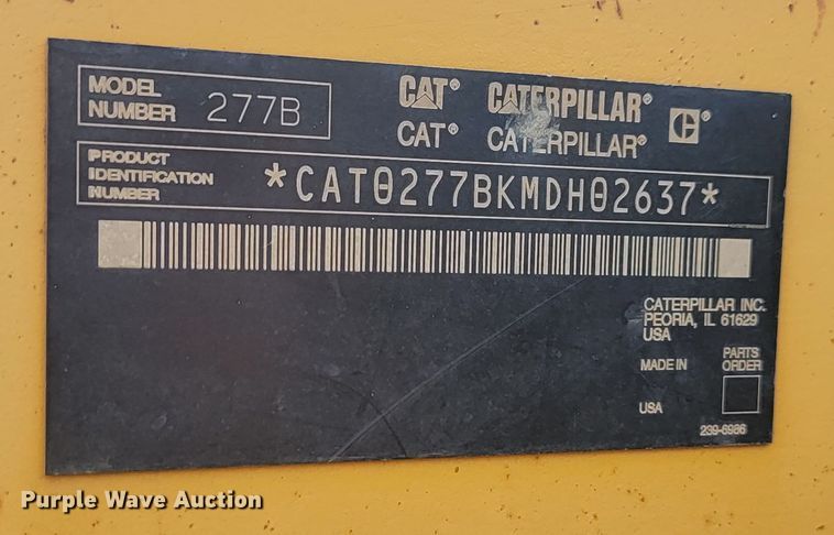 image for item KS9134 2005 Caterpillar 277B  tracked skid steer loader