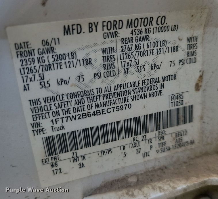 image for item KS9137 2011 Ford F250  Super Duty  Crew Cab pickup truck