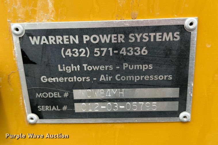 image for item LV9034 Warren Power Systems WCW84MH  light plant