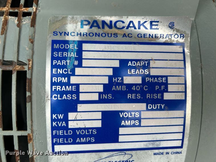 image for item LV9035 Warren Power Systems WCW84MH  light plant