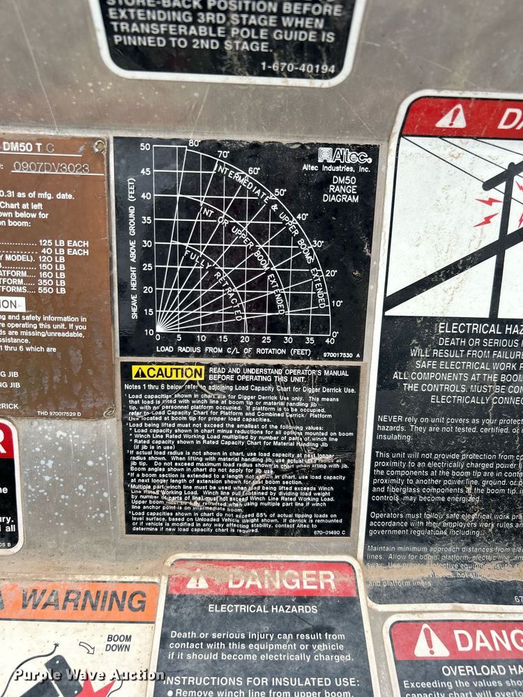 image for item LV9040 2007 GMC TC8C064  digger derrick truck