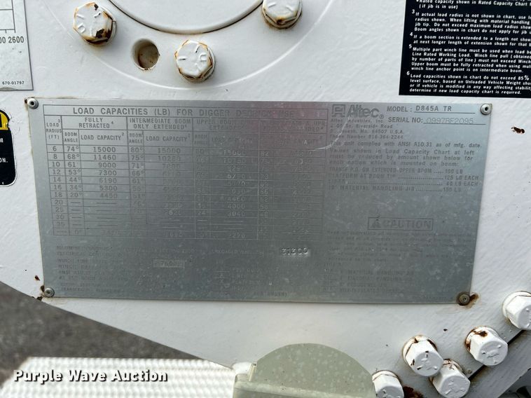 image for item LV9046 1998 International 4900  digger derrick truck