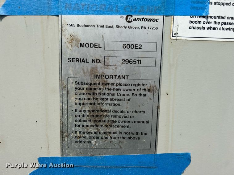 image for item LV9061 2011 Western Star 4900FA  crane truck