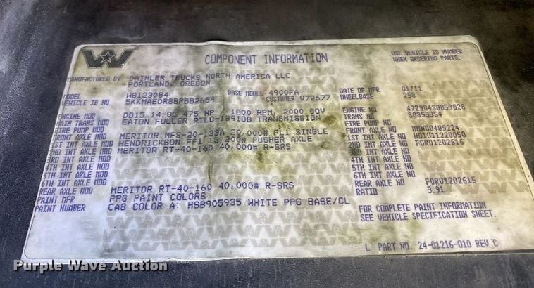 image for item LV9061 2011 Western Star 4900FA  crane truck