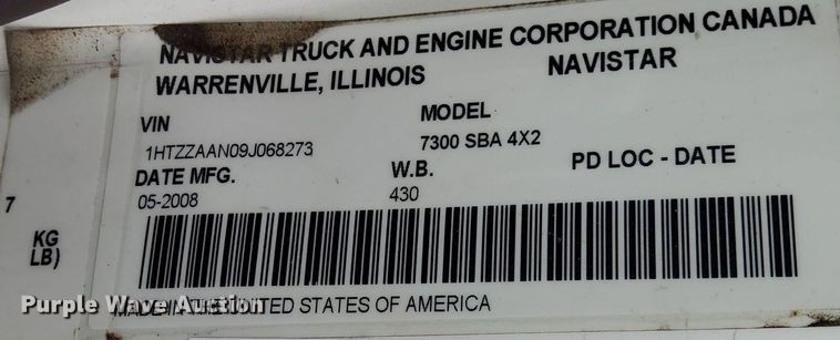 image for item LV9070 2009 International 7300  railroad service truck