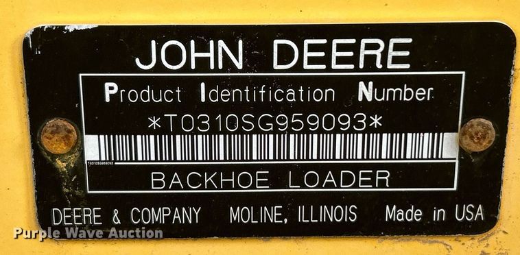image for item LV9076 2006 John Deere 310SG  backhoe