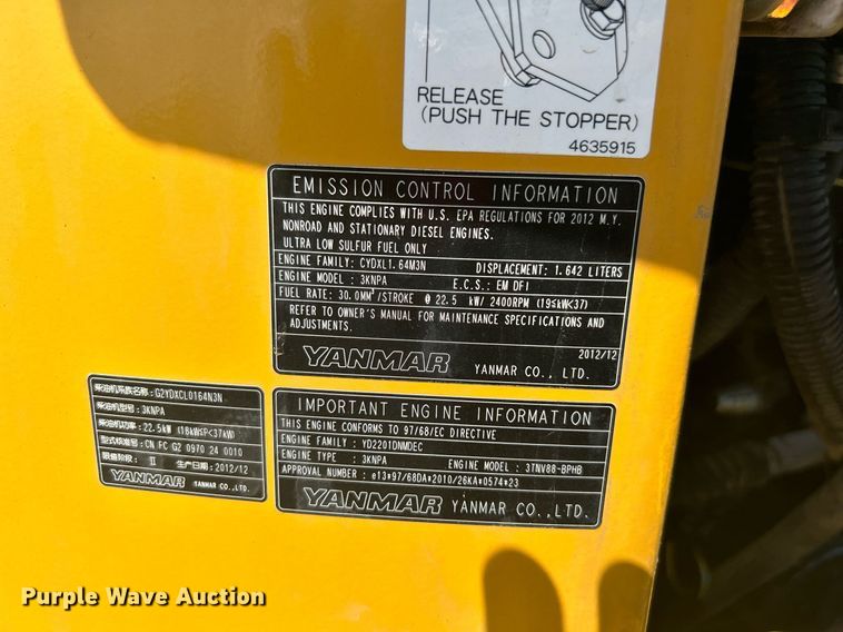 image for item LV9080 2014 John Deere 35D  mini excavator