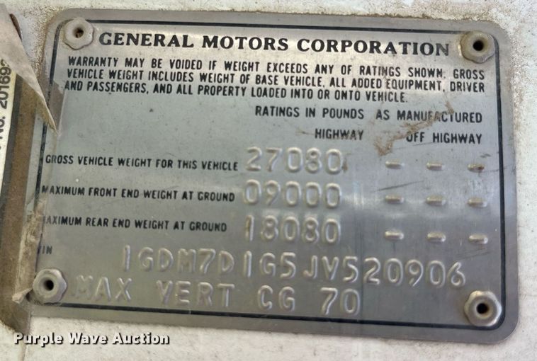 image for item MG9486 1988 GMC  utility / service truck