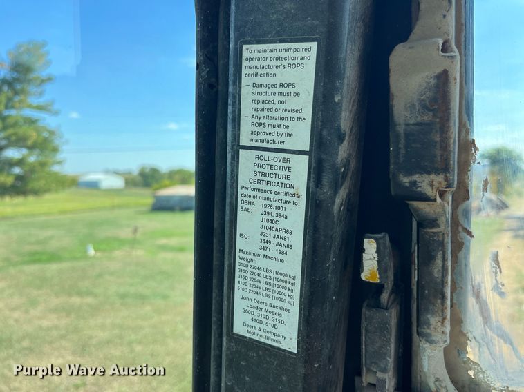 image for item MG9506 1991 John Deere 410D  backhoe