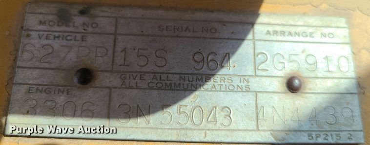 image for item MG9759 1977 Caterpillar 627B  conventional scraper