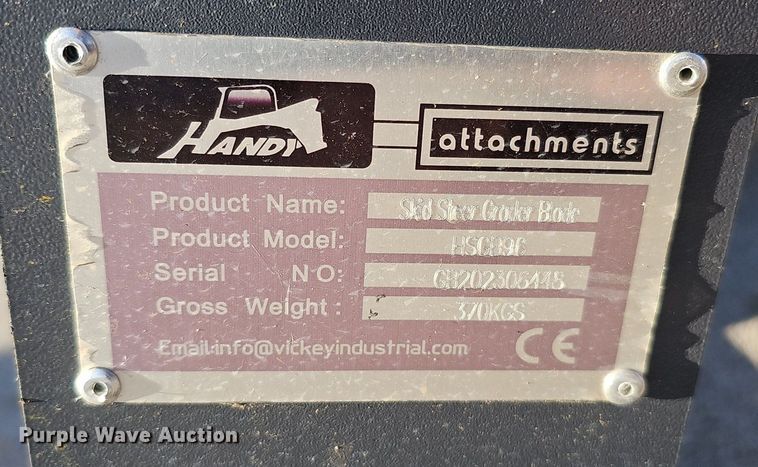 image for item MH9381 2023 Handy Attachments HSGB96  skid steer grader