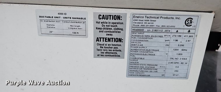 image for item MH9400 2014 Enerco Technical Products HS4000ID  heater