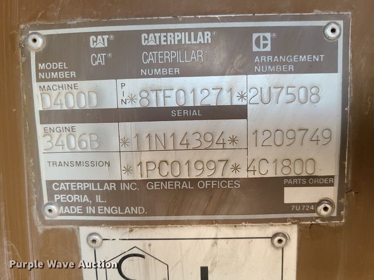 image for item MJ9422 1996 Caterpillar  D400D haul truck