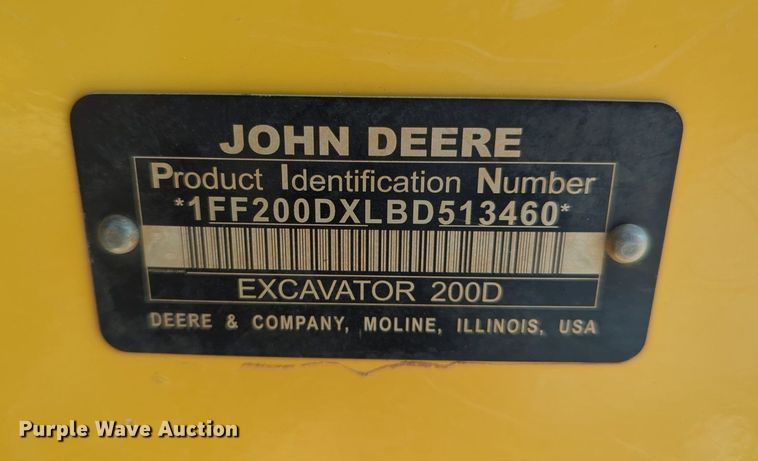 image for item MX9434 2011 John Deere 200D LC excavator