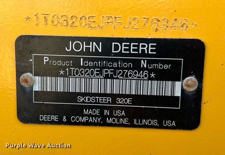 image for item NA9196 2015 John Deere 320E  skid steer loader
