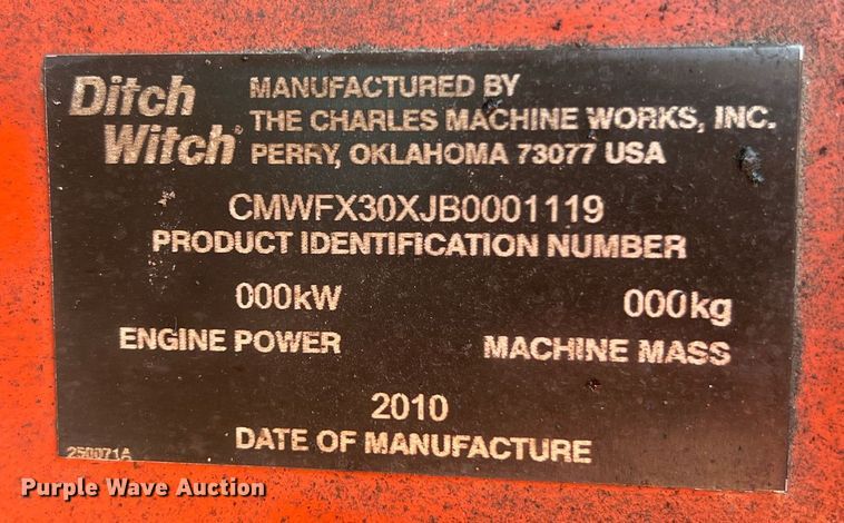 image for item NA9241 2010 Ditch Witch FX30  vacuum excavator