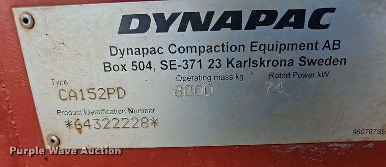 image for item NJ9808 2007 Dynapac CA152PD  single drum roller