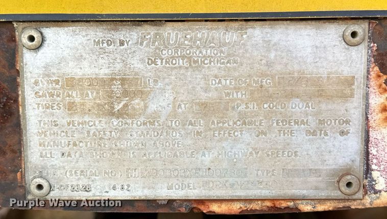 image for item NQ9336 1985 Fruehauf DRX-M2-530  end dump trailer