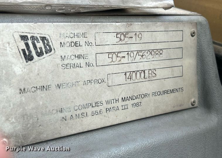 image for item NQ9823 1990 JCB 505-19  telehandler