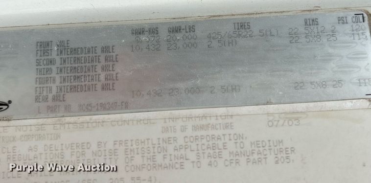 image for item NQ9835 2004 Sterling L9500  dump truck