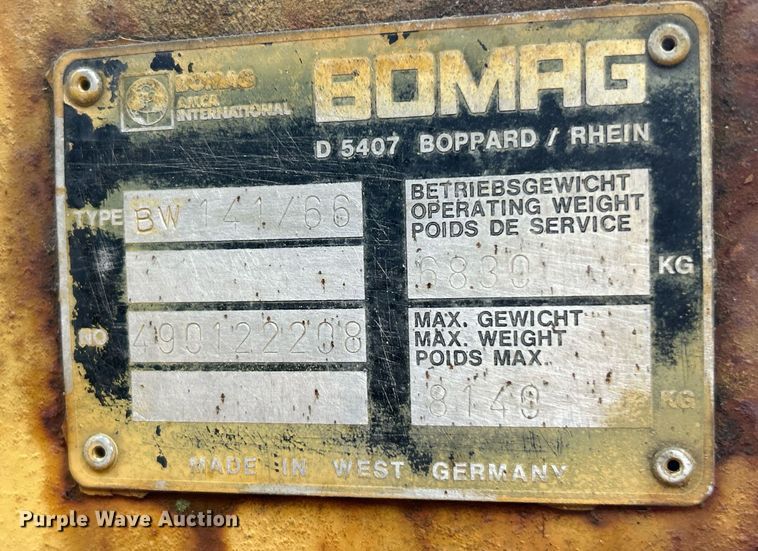 image for item NQ9853 Bomag BW 141/66  double drum vibratory roller