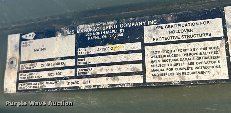 image for item NQ9874 1984 Case MW24C  wheel loader