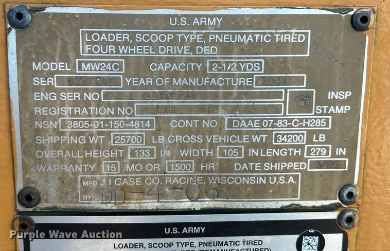 image for item NQ9874 1984 Case MW24C  wheel loader