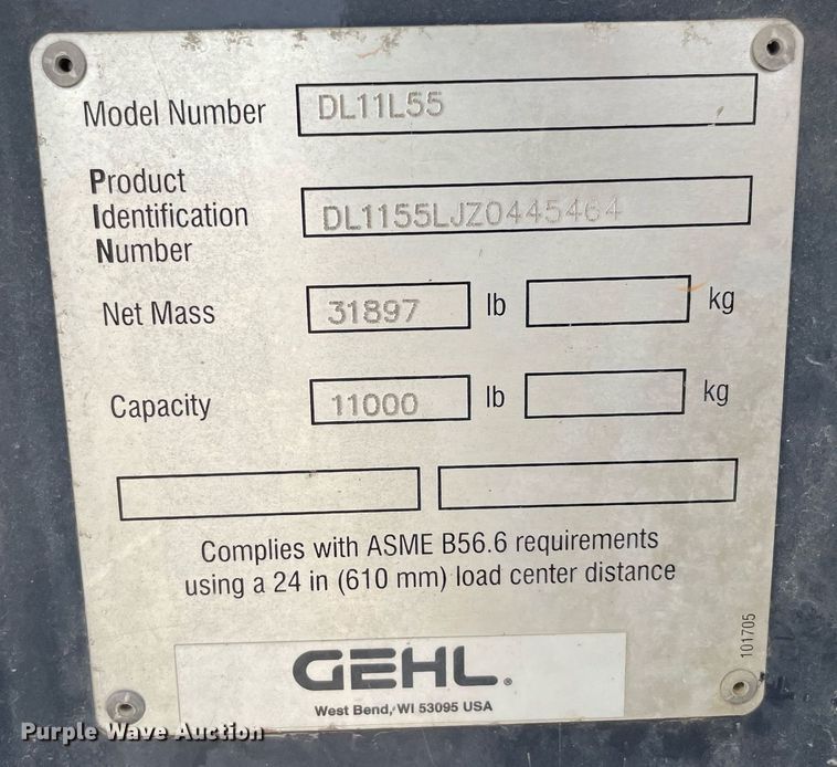 image for item NY9930 2008 Gehl DL11L55  telehandler