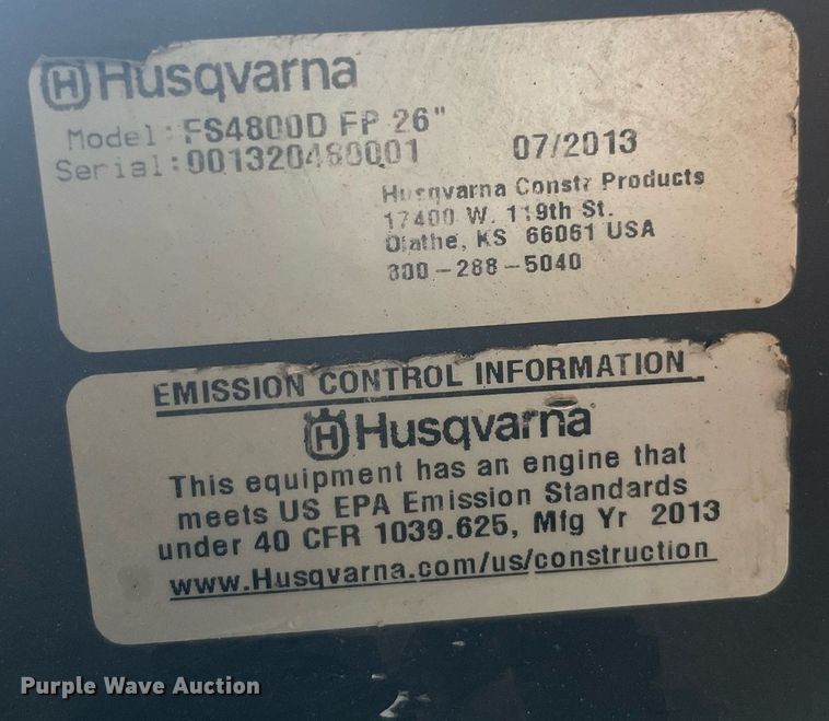 image for item NY9936 2013 Husqvarna  FS4800D concrete saw
