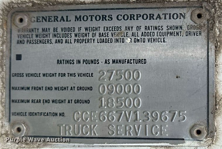 image for item OC9529 1977 Chevrolet C65  digger derrick truck