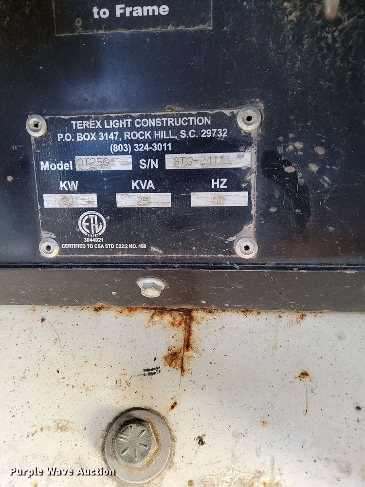 image for item OF9060 Terex T25G  generator