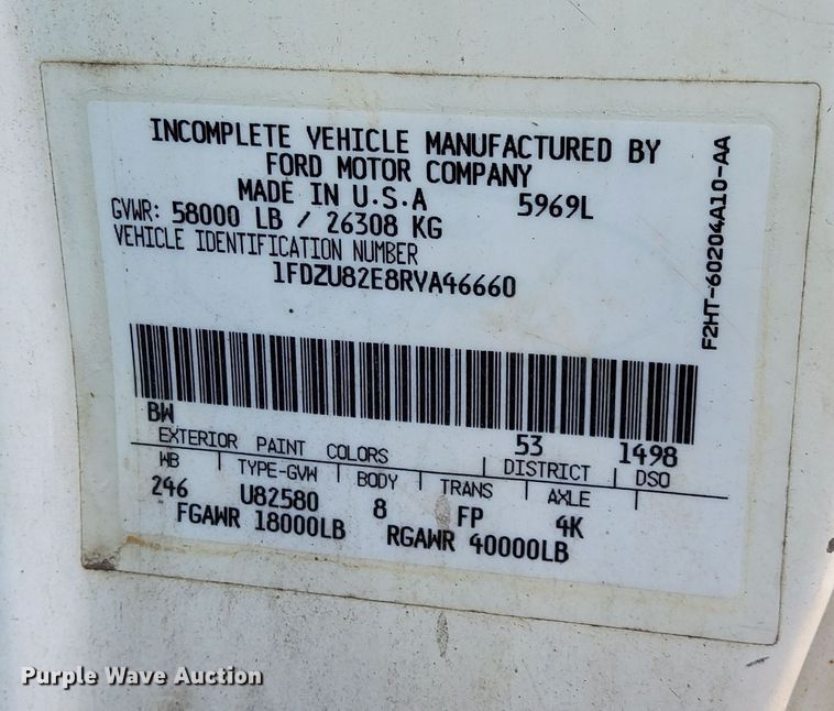 image for item OF9061 1994 Ford L8000  crane truck