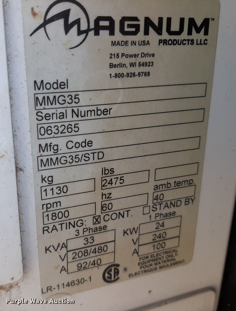 image for item OF9486 2005 Magnum MMG35  generator