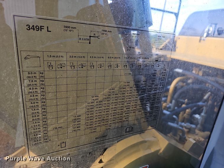 image for item OG9422 2018 Caterpillar 349FL  excavator